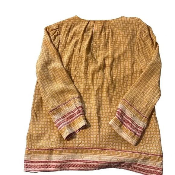 Joie Silk Marigold Yellow Scarf Print Blouse Top women's size small - Picture 2 of 4